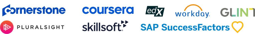 Microsoft Viva integrations - Cornerstone, Coursera, EdX, Workday, Glint, Pluralsight, Skillsoft, SAP success factors